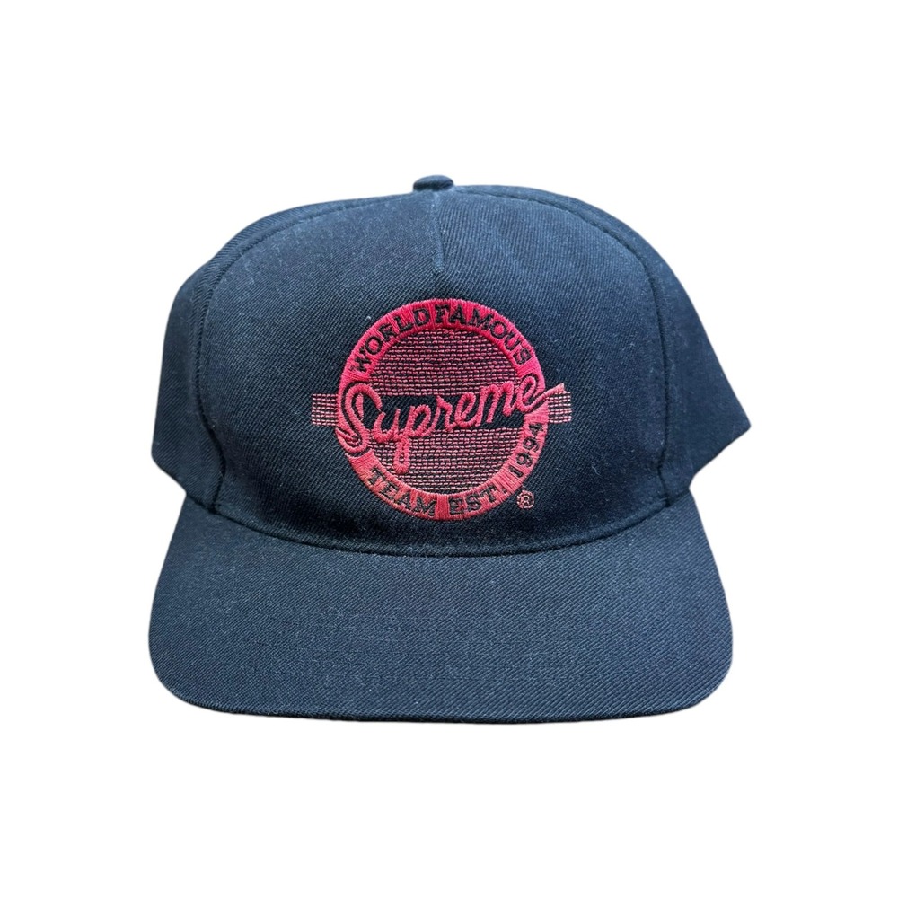 Supreme Snapback Mens OS Black Good FW08 College Circle Logo 5 Panel Hat